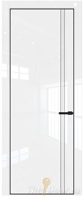 Дверь Profil Doors 21LA цвет Белый люкс стекло Lacobel лак Классик цвет профиля Черный матовый RAL9005
