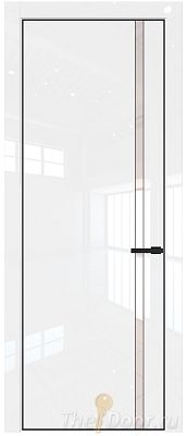 Дверь Profil Doors 21LA цвет Белый люкс стекло Lacobel Перламутровый лак цвет профиля Черный матовый RAL9005