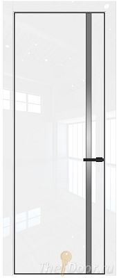 Дверь Profil Doors 21LA цвет Белый люкс стекло Lacobel Серебро Матлак цвет профиля Черный матовый RAL9005
