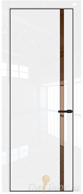 Дверь Profil Doors 21LA цвет Белый люкс стекло Зеркало Bronza цвет профиля Черный матовый RAL9005