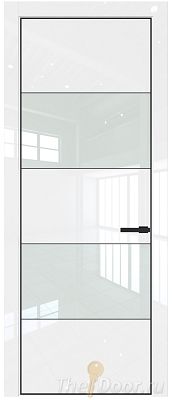 Дверь Profil Doors 22LA цвет Белый люкс стекло Lacobel Белый лак цвет профиля Черный матовый RAL9005