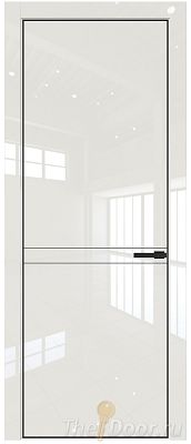 Дверь Profil Doors 11LE цвет Магнолия люкс кромка Черный матовый RAL9005