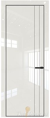 Дверь Profil Doors 12LE цвет Магнолия люкс кромка Черный матовый RAL9005