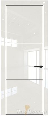 Дверь Profil Doors 13LE цвет Магнолия люкс кромка Черный матовый RAL9005