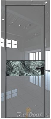 Дверь Profil Doors 17LE цвет Грей Люкс кромка Черный матовый RAL9005 стекло Атриум серебро