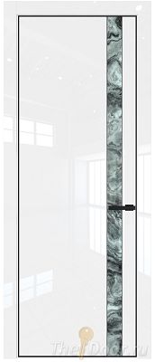 Дверь Profil Doors 18LE цвет Белый люкс кромка Черный матовый RAL9005 стекло Атриум серебро