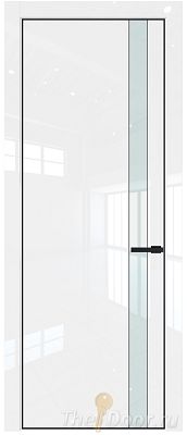 Дверь Profil Doors 18LE цвет Белый люкс кромка Черный матовый RAL9005 стекло Lacobel Белый лак