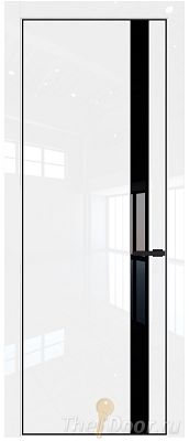 Дверь Profil Doors 18LE цвет Белый люкс кромка Черный матовый RAL9005 стекло Lacobel Черный лак