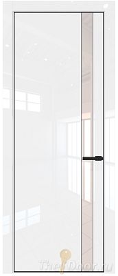 Дверь Profil Doors 18LE цвет Белый люкс кромка Черный матовый RAL9005 стекло Lacobel Перламутровый лак