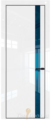 Дверь Profil Doors 18LE цвет Белый люкс кромка Черный матовый RAL9005 стекло Зеркало Blue