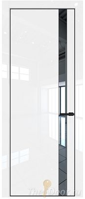 Дверь Profil Doors 18LE цвет Белый люкс кромка Черный матовый RAL9005 стекло Зеркало