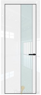 Дверь Profil Doors 19LE цвет Белый люкс кромка Черный матовый RAL9005 стекло Lacobel Белый лак