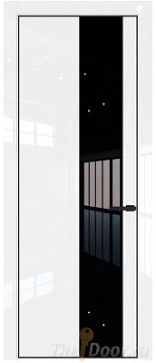 Дверь Profil Doors 19LE цвет Белый люкс кромка Черный матовый RAL9005 стекло Lacobel Черный лак