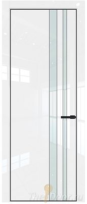 Дверь Profil Doors 20LE цвет Белый люкс кромка Черный матовый RAL9005 стекло Lacobel Белый лак