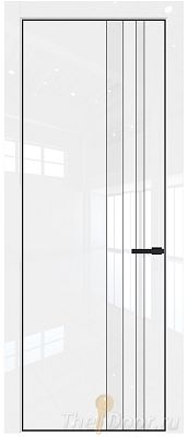 Дверь Profil Doors 20LE цвет Белый люкс кромка Черный матовый RAL9005 стекло Lacobel лак Классик