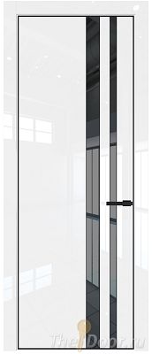 Дверь Profil Doors 20LE цвет Белый люкс кромка Черный матовый RAL9005 стекло Зеркало Grey