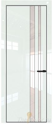 Дверь Profil Doors 20LE цвет ДаркВайт Люкс кромка Черный матовый RAL9005 стекло Lacobel Белый лак