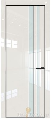 Дверь Profil Doors 20LE цвет Магнолия люкс кромка Черный матовый RAL9005 стекло Lacobel Белый лак