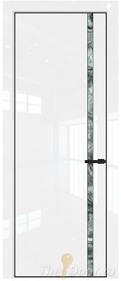 Дверь Profil Doors 21LE цвет Белый люкс кромка Черный матовый RAL9005 стекло Атриум серебро