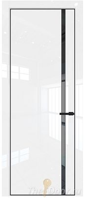 Дверь Profil Doors 21LE цвет Белый люкс кромка Черный матовый RAL9005 стекло Зеркало Grey