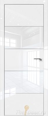 Дверь Profil Doors 22LE цвет Белый люкс кромка Серебро стекло Lacobel лак Классик