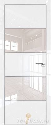 Дверь Profil Doors 22LE цвет Белый люкс кромка Серебро стекло Lacobel Перламутровый лак
