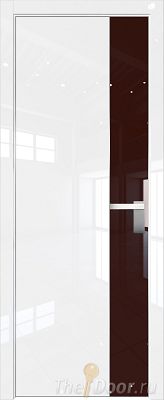 Дверь Profil Doors 100LK цвет Белый люкс кромка Матовый Алюминий с 4-х сторон стекло Lacobel Коричневый лак