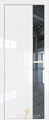 Дверь Profil Doors 100LK цвет Белый люкс кромка Матовый Алюминий с 4-х сторон стекло Зеркало