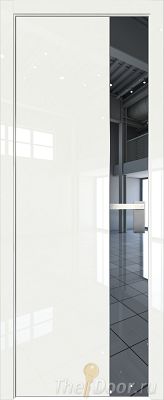 Дверь Profil Doors 100LK цвет ДаркВайт Люкс кромка Матовый Алюминий с 4-х сторон стекло Зеркало