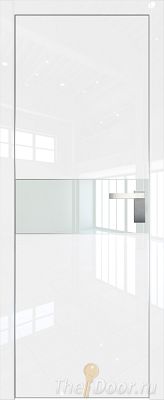 Дверь Profil Doors 104LK цвет Белый люкс кромка Матовый Алюминий с 4-х сторон стекло Lacobel Белый лак