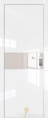 Дверь Profil Doors 104LK цвет Белый люкс кромка Матовый Алюминий с 4-х сторон стекло Lacobel Перламутровый лак