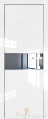 Дверь Profil Doors 104LK цвет Белый люкс кромка Матовый Алюминий с 4-х сторон стекло Зеркало