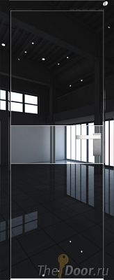 Дверь Profil Doors 104LK цвет Черный люкс кромка Матовый Алюминий с 4-х сторон стекло Зеркало