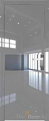 Дверь Profil Doors 104LK цвет Грей Люкс кромка Матовый Алюминий с 4-х сторон стекло Зеркало