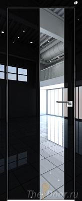Дверь Profil Doors 105LK цвет Черный люкс кромка Матовый Алюминий с 4-х сторон стекло Зеркало