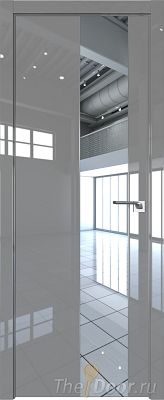 Дверь Profil Doors 105LK цвет Грей Люкс кромка Матовый Алюминий с 4-х сторон стекло Зеркало