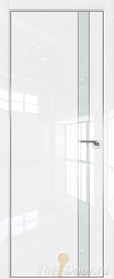 Дверь Profil Doors 106LK цвет Белый люкс кромка Матовый Алюминий с 4-х сторон стекло Lacobel Белый лак