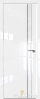 Дверь Profil Doors 106LK цвет Белый люкс кромка Матовый Алюминий с 4-х сторон стекло Lacobel лак Классик