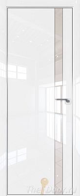 Дверь Profil Doors 106LK цвет Белый люкс кромка Матовый Алюминий с 4-х сторон стекло Lacobel Перламутровый лак