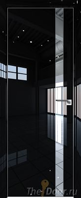 Дверь Profil Doors 106LK цвет Черный люкс кромка Матовый Алюминий с 4-х сторон стекло Зеркало