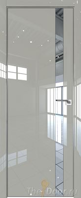Дверь Profil Doors 106LK цвет Галька люкс кромка Матовый Алюминий с 4-х сторон стекло Зеркало