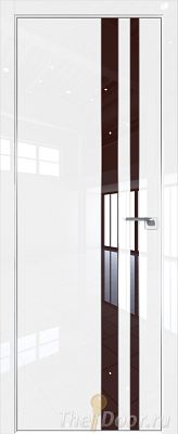 Дверь Profil Doors 116LK цвет Белый люкс кромка Матовый Алюминий с 4-х сторон стекло Lacobel Коричневый лак