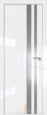 Дверь Profil Doors 116LK цвет Белый люкс кромка Матовый Алюминий с 4-х сторон стекло Lacobel Серебро Матлак