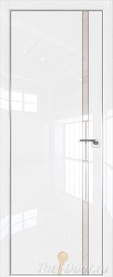 Дверь Profil Doors 122LK цвет Белый люкс кромка Матовый Алюминий с 4-х сторон стекло Lacobel Перламутровый лак