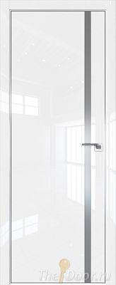 Дверь Profil Doors 122LK цвет Белый люкс кромка Матовый Алюминий с 4-х сторон стекло Lacobel Серебро Матлак