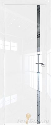 Дверь Profil Doors 122LK цвет Белый люкс кромка Матовый Алюминий с 4-х сторон стекло Зеркало