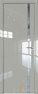 Дверь Profil Doors 122LK цвет Галька люкс кромка Матовый Алюминий с 4-х сторон стекло Зеркало