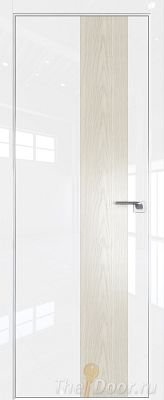 Дверь Profil Doors 5LK цвет Белый люкс кромка Матовый Алюминий с 4-х сторон вставка Дуб SKY Белёный