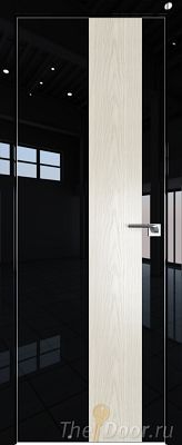 Дверь Profil Doors 5LK цвет Черный люкс кромка Матовый Алюминий с 4-х сторон вставка Дуб SKY Белёный