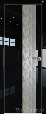 Дверь Profil Doors 5LK цвет Черный люкс кромка Матовый Алюминий с 4-х сторон вставка Дуб SKY Denim